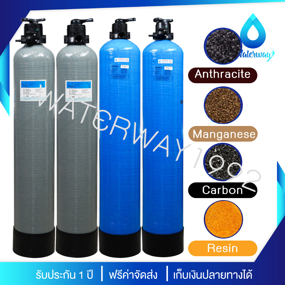 UNI PURE ถังกรองน้ำ 10x54 นิ้ว ถังไฟเบอร์ เกลียว 1 นิ้ว ทนแรงดัน 150PSI พร้อม Manual Valve เกลียว 1 นิ้ว อุปกรณ์ครบชุด รับประกัน 1 ปี ราคา 1,450 บาท*ส่งฟรี