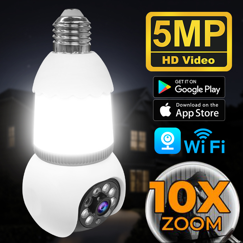 360 Degree Wifi Cctv Camera, V380 Pro Wireless Cctv Camera, Night Vision Camera, Bulb Camera and Surveillance in One, Hd Panoramic Remote Light Bulb Surveillance Camera ราคา 419 บาท*ส่งฟรี