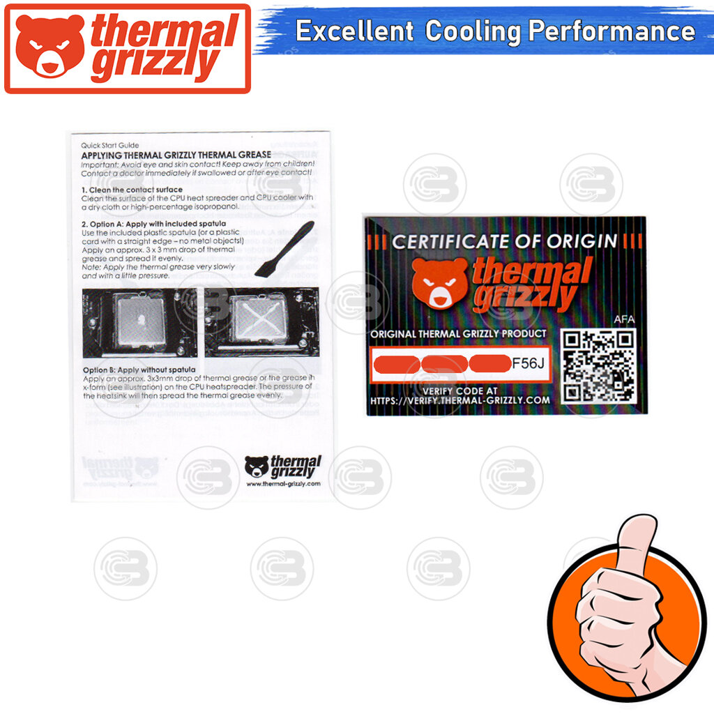 เกี่ยวกับ [CoolBlasterThai] Thermal Grizzly Kryonaut 1g.Thermal compound