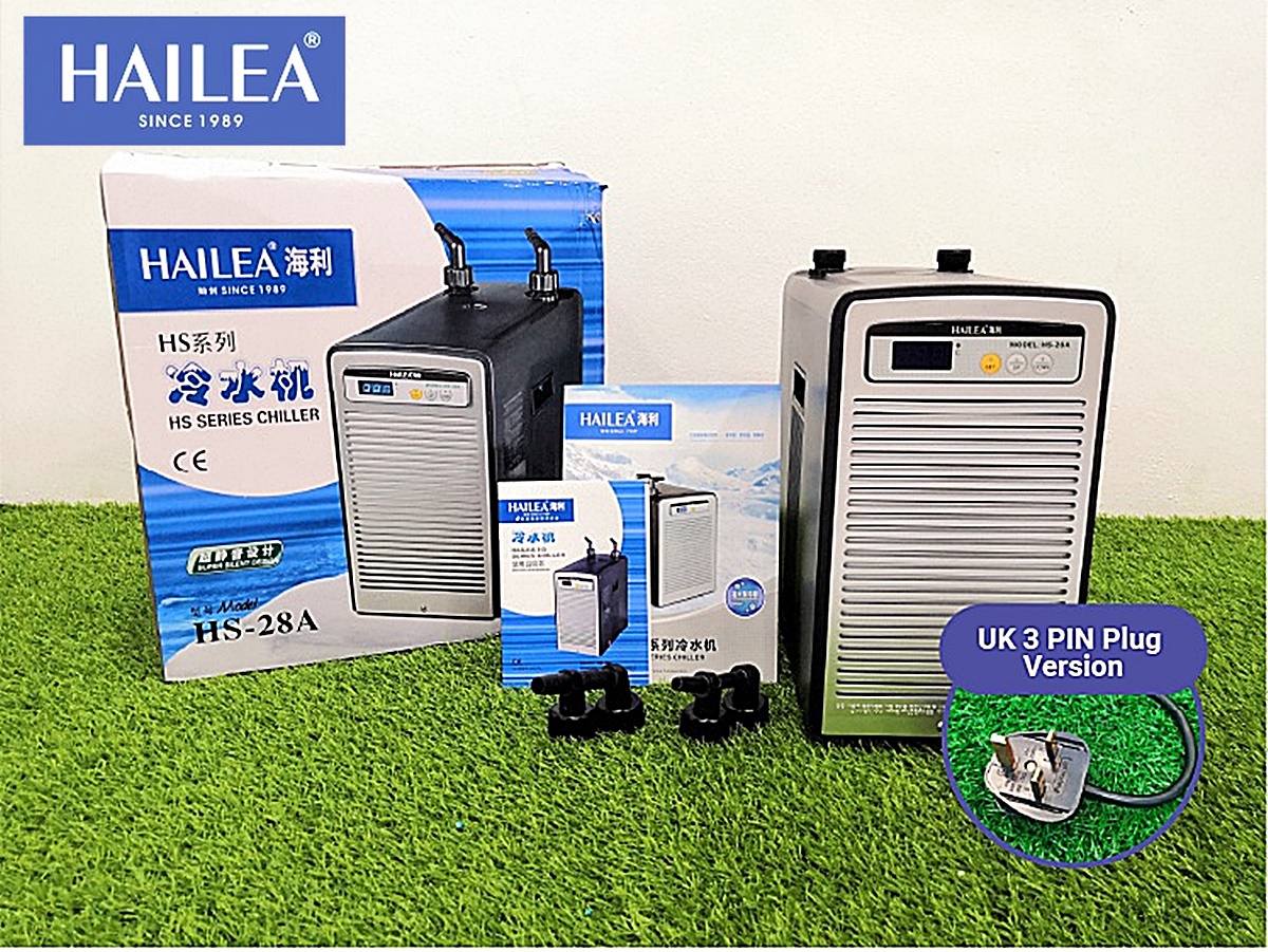 อาหารและอุปกรณ์สัตว์เลี้ยง Hailea Chiller HS-28A ชิลเลอร์ เครื่องทำความเย็นสำหรับตู้ปลา HS28A ของแท้ 100% ออกใบกำกับภาษีได้