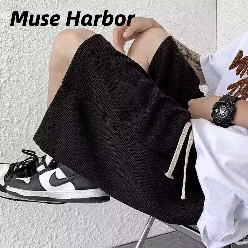 Muse Harbor กางเกงขาสั้นเรียบง่ายแบบบางสำหรับผู้ชายกางเกงขาสั้นกีฬาลำลองกางเกงขาสั้นระบายอากาศทรงหลวมแมทช์ลุคง่าย ราคา 60 บาท*ส่งฟรี