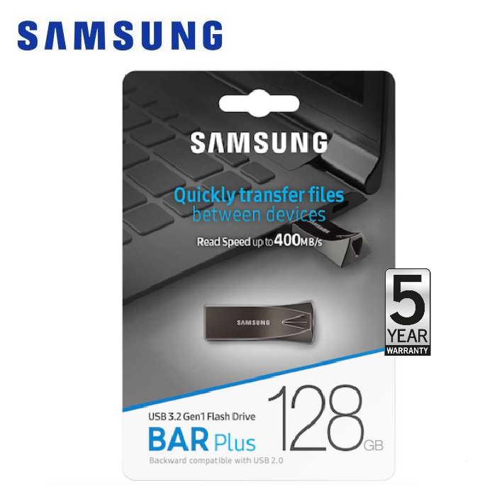 Samsung 128GB BAR Plus USB3.1 Flash Drive (400MB/s) ราคา 799 บาท*ส่งฟรี