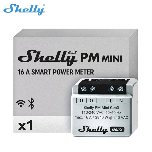 Shelly PM Mini Gen3 Wi-Fi Operated Smart Power Meter Smallest Power Meter World For Precise Power Consumption Anytime Anywhere ราคา 504 บาท*ส่งฟรี