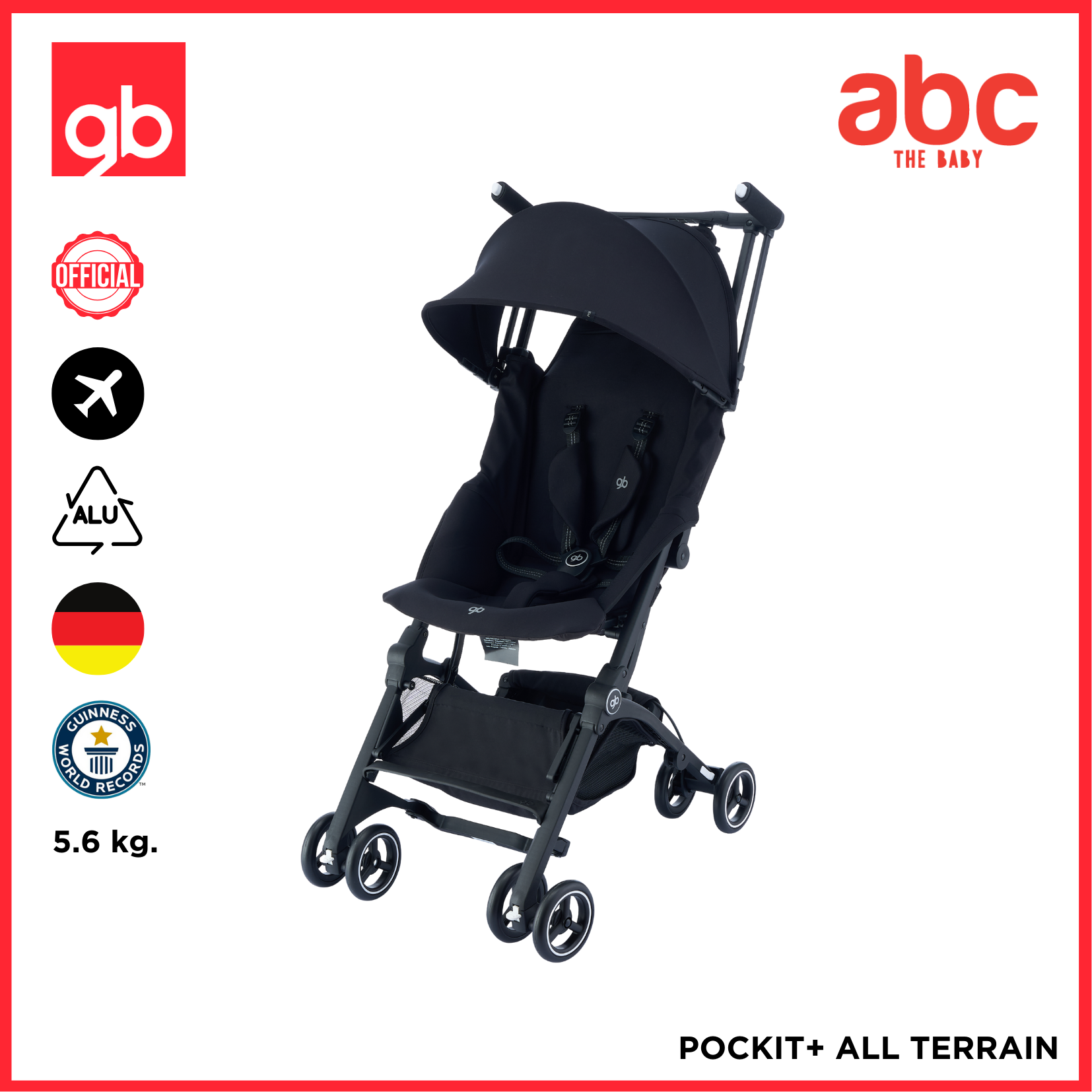 GB - รถเข็นเด็ก พับเล็ก พกพาขึ้นเครื่องบินได้ รุ่น Pockit+ All Terrain