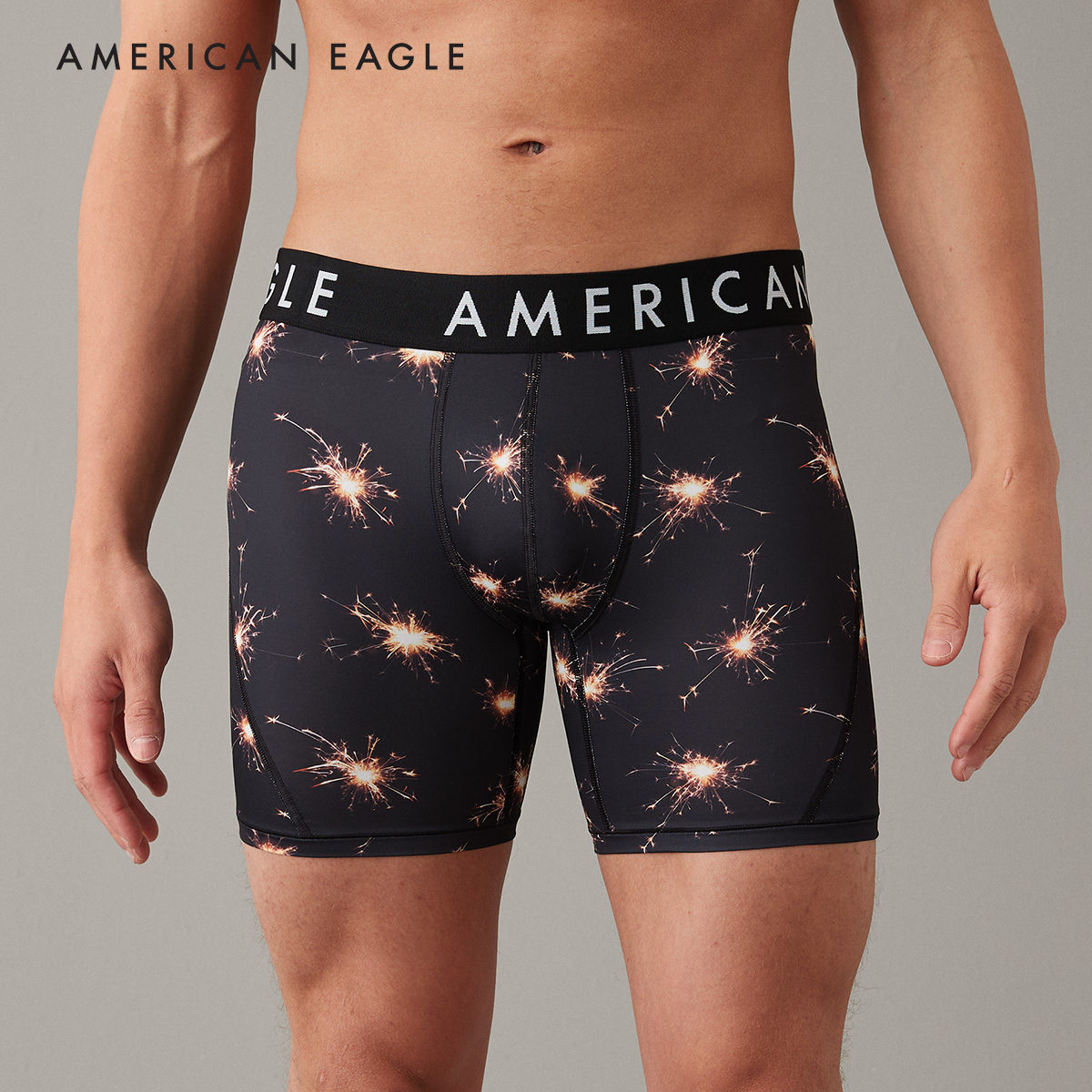 American Eagle Men Multi Color Surf Palms 6 Inches Flex Boxer Briefs