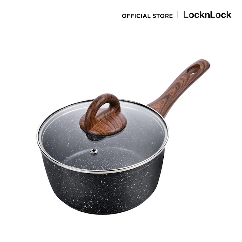 ราคาและรีวิวLocknLock กระทะหินอ่อน Baum Series 18 cm. รุ่น LBU1181