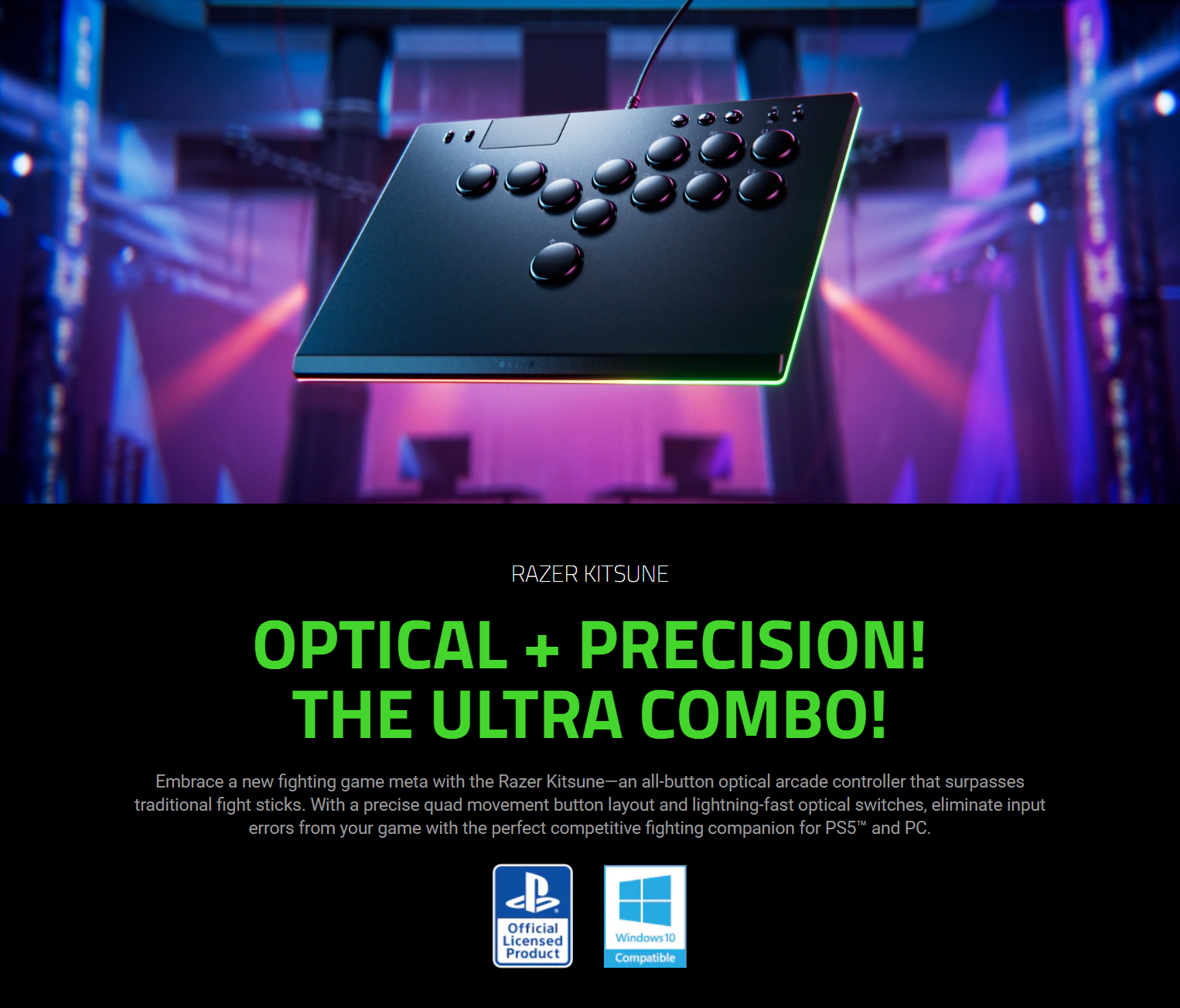 Razer Kitsune Optical Arcade Controller for PS5™ and PC ของ Razer Kitsune Optical Arcade Controller for PS5™ and PC ของ