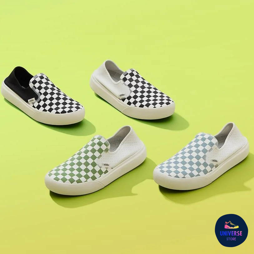 VANS★UA COMFYCUSH ONE★CHECKERBOARD GREEN/MARSHMALLOW New Vans ComfyCush One Checkerboard Green/Marshmallow Slip