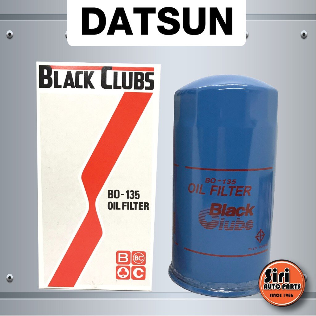 กรองเครื่อง ไส้ กรอง น้ำมันเครื่อง ไส้กรองน้ำมันเครื่อง Nissan Datsun 620 SD 20 SD22 (Black Clubs BO-135 / PSO135) (15209-Y7501 / 15209Y7501 ) ราคา 176 บาท*ส่งฟรี