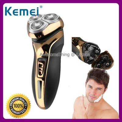 Kemei Lift & Cut เครื่องโกนหนวดไฟฟ้า เครื่องโกนหนวด ที่โกนหนวด กันน้ำ หัวลอย โค้งเว้าได้มาก โกนได้แนบผิวมากสุด ผิวดูเรียบเนียนทันที รุ่น KM-9391