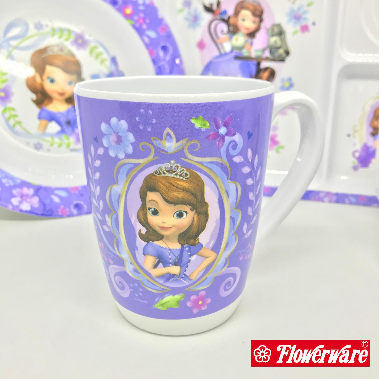 [ขายแยกชิ้น] จานข้าวเด็ก แก้วน้ำเมลามีน ลายเจ้าหญิงโซเฟีย Disney Sofia Princess ยี่ห้อฟลาวเวอร์แวร์ / 1 ชิ้น