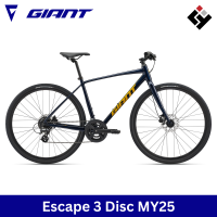 Giant Escape 3 Disc ปี 2025 จักรยานไฮบริด เฟรมอลูมิเนียม ชุดขับ Shimano Altus 2x8 สปีด