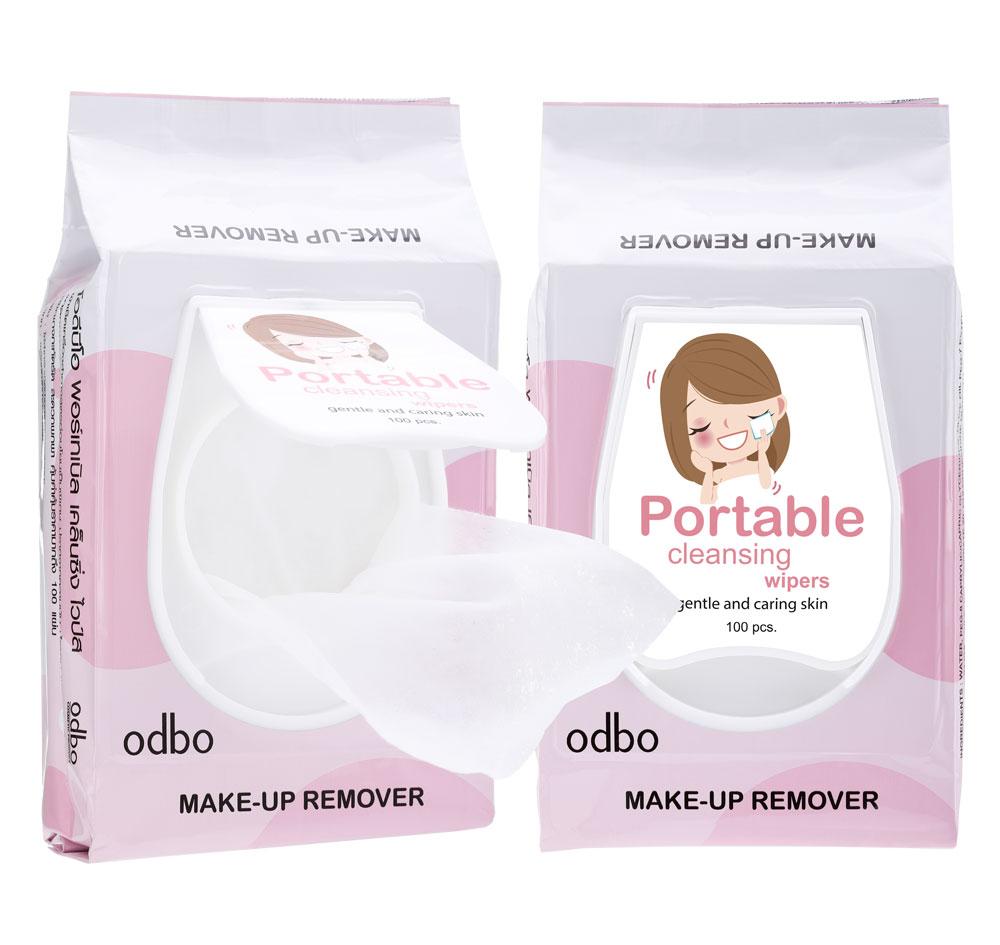 odbo portable cleansing wiper โอดีบีโอ พอร์เทเบิล เคล็นซิ่ง ไวป์ส 100 pcs.