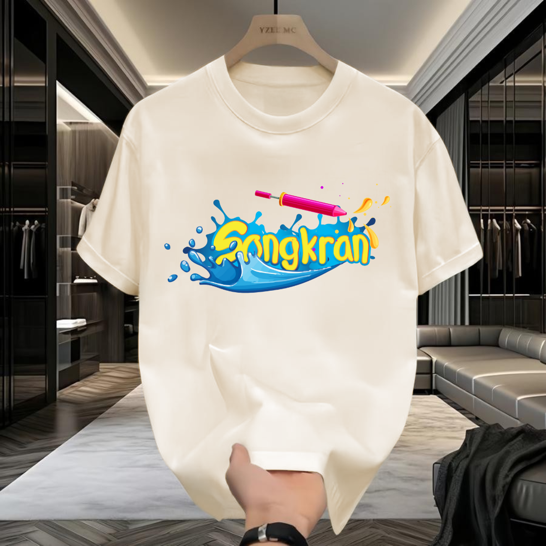 เสื้อยืดสกรีนลายสงกรานต์เท่ๆ เสื้อยืดผู้หญิง เสื้อแฟชั่น เสื้อสตรีท เสื้อผ้านุ่มใส่สบายQ1317 ราคา 68 บาท*ส่งฟรี