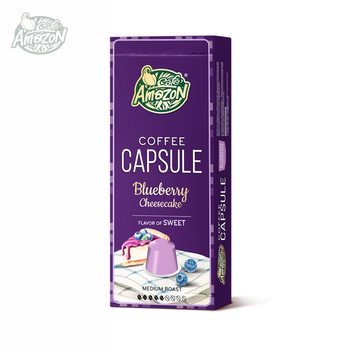 Café Amazon Café Amazon Coffee Capsules Blueberry Cheesecake 1 Box Contains 10 Capsules. ราคา 240 บาท*ส่งฟรี