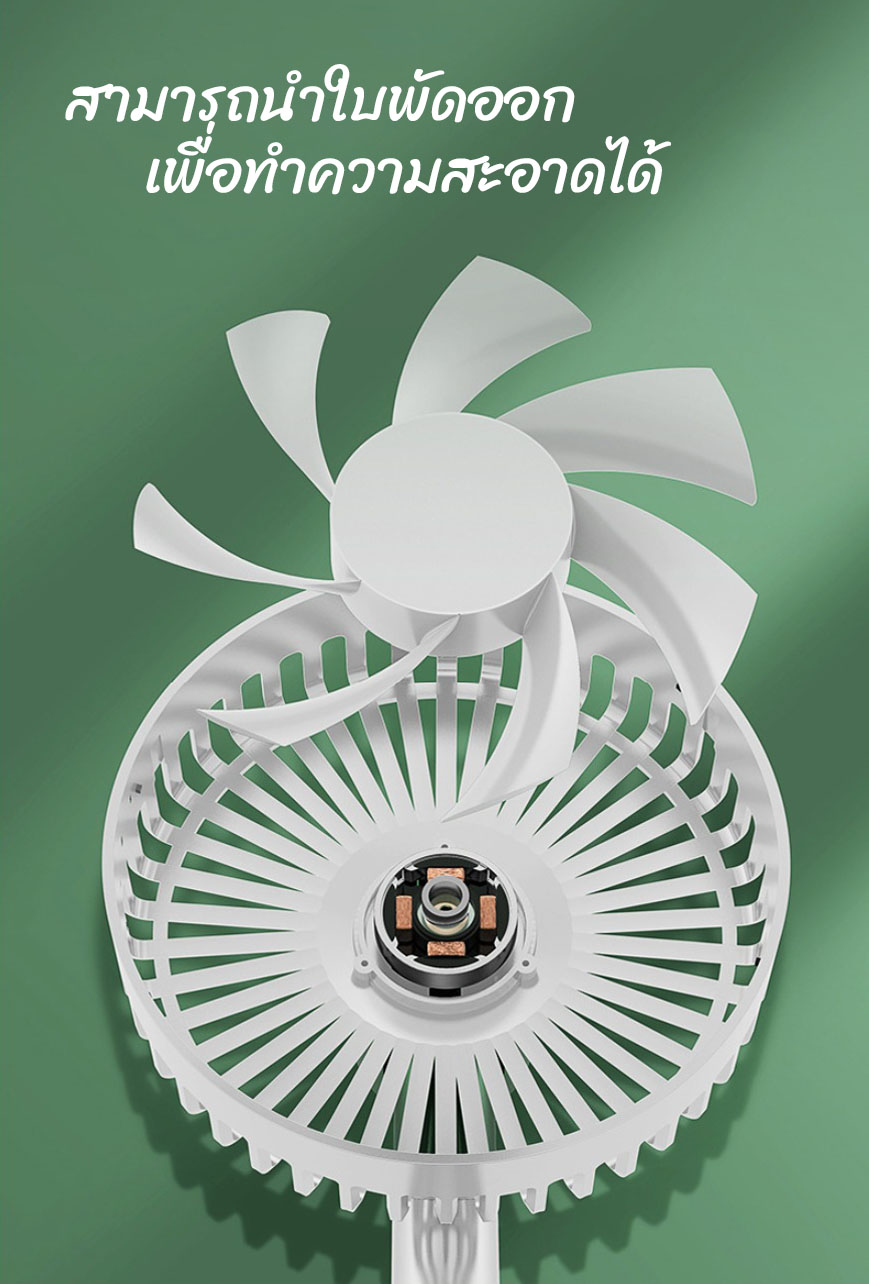 รูปภาพเพิ่มเติมเกี่ยวกับ HOHOO ZERO พัดลมพกพา ตั้งโต้ะ Desktop Mini Fan ชาร์จแบตด้วยสายUSB ขนาด 6 นิ้ว แรง 3 ระดับ ของแท้ 100%