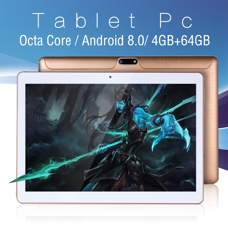 แท็บแล็ต10.1-inch Octa Core/Android 8.0/4GB+64GB Tablet PC ใช้งานง่าย รองรับ 2 ซิม