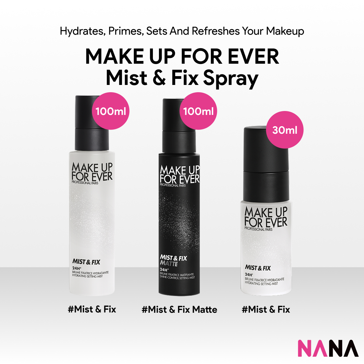 Make up for Ever Mist & Fix Spray [ # Mist & Fix 30ml/ 100ml, # Mist & Fix Matte 100ml] (Delivery Time: 5-10 Days) ราคา 650 บาท*ส่งฟรี