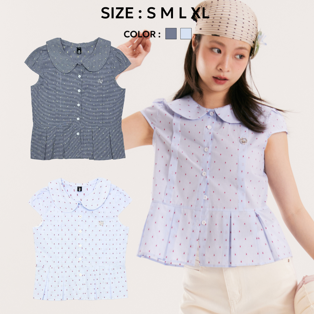 Bemingtop918(S-XL)-Puffy Collar Blouse – เสื้อคอปกบานสุดคิ้วท์ ราคา 445 บาท*ส่งฟรี