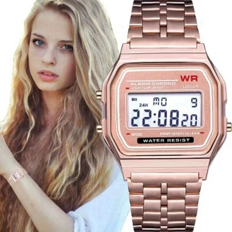 ภาพหน้าปกสินค้านาฬิกาดิจิตอล นาฬิกาแฟชั่น นาฬิกาข้อมือ ผู้หญิง สายสแตนเลส (พร้อมส่ง) AW059