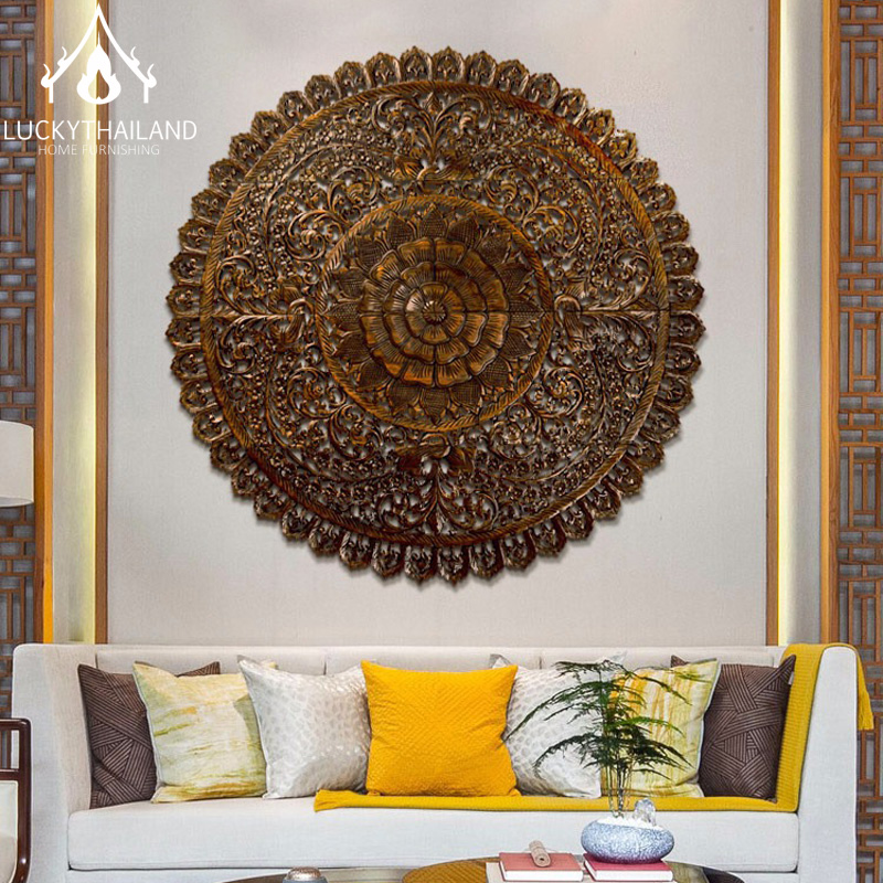 แผ่นไม้แกะลายดอก ติดผนัง ไม้แกะสลัก ไม้แกะโบราณ แขวนผนัง ของตกแต่งผนัง เพดาน ไม้แกะสลักลายดอก LuckyThailand แต่งบ้าน ไม้แกะกลม ราคา 11,999 บาท*ส่งฟรี