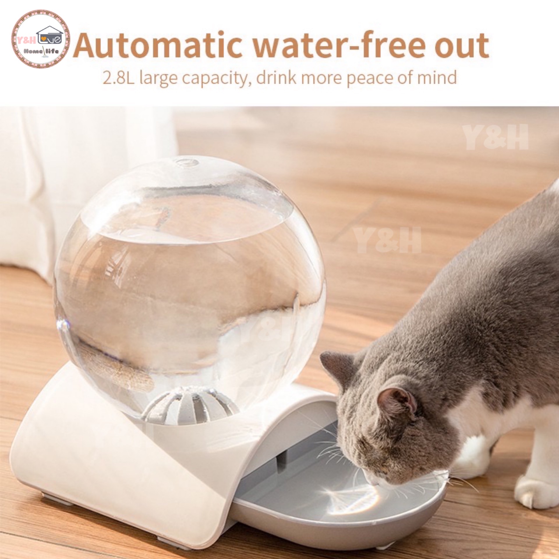 Y&H  [พร้อมส่ง]Pet automatic drinking bowl ที่ให้น้ำอัตโนมัติ High Quality ชามน้ำหมา ชามน้ำแมว ที่ให้น้ำอัตโนมัติ