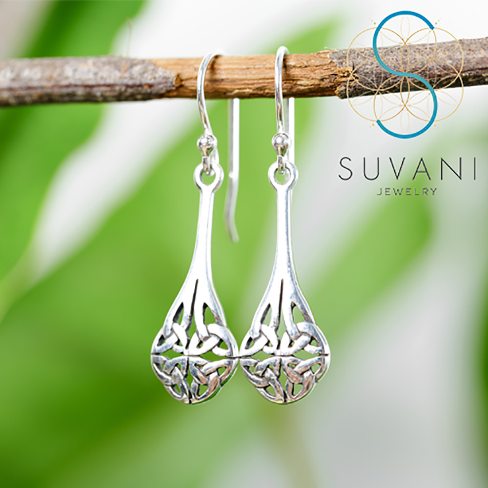 SUVANI เงินแท้ 92.5% ต่างหูฉลุ ลายเซลติก สไตล์บาหลี ต่างหูห้อย เครื่องประดับเงินแท้ ราคา 490 บาท*ส่งฟรี