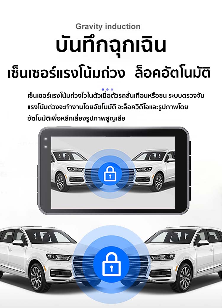 ภาพอธิบายเพิ่มเติมของ 🚗กล้องติดรถยนต์ บันทึกการขับขี่ 1296P HD กล้องคู่หน้าและหลัง ตรวจที่จอดรถ 24 ชั่วโมง WiFi ดูภาพผ่าน Android / IOS ระบบปฏิบัติภาษาไทย กล้องหน้ารถ