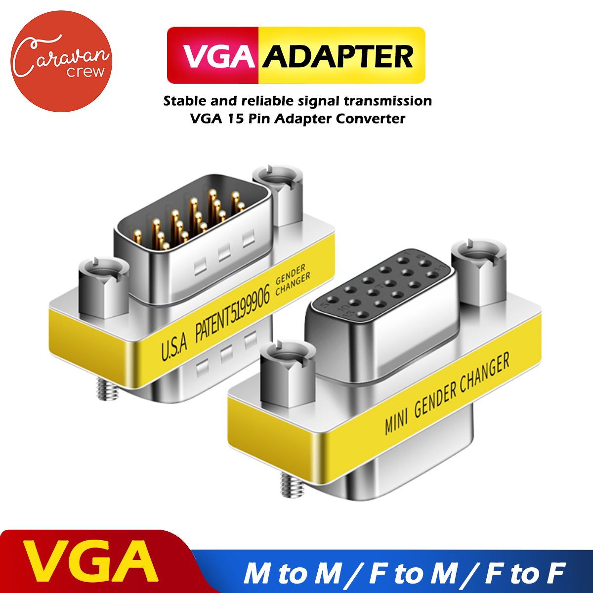 6# Caravan Crew VGA Adapter ตัวแปลงสัญญาณวิดีโอ M/M F/F M/F Male to Female