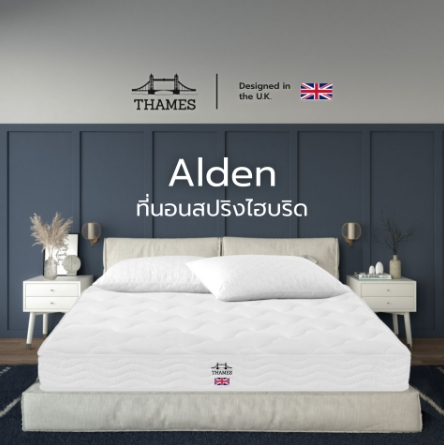 Thames ที่นอนพ็อกเก็ตสปริงเสริมโฟม รุ่น Alden หนา 9 นิ้ว ขนาด 3ฟุต / 3.5 ฟุต / 5 ฟุต / 6 ฟุต แถมหมอนหนุนฟรี ราคา 3,599 บาท*ส่งฟรี