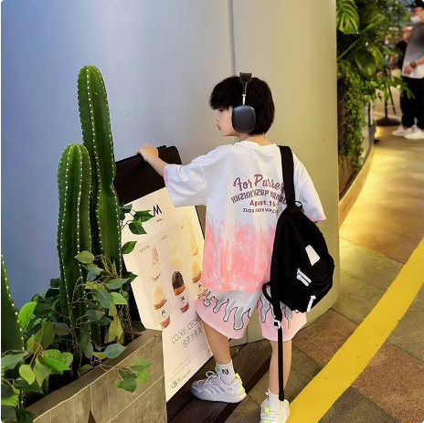 KON653 เสื้อผ้าเด็กเด็กแขนสั้นเสื้อยืด สีขาว แฟชั่น Gradร้อนเด็กฝ้ายไล่ระดับสีบน 2023 บิ๊กบอยฤดูร้อน ราคา 149 บาท*ส่งฟรี