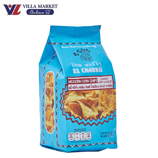 กาแฟดริป กาแฟสำเร็จรูป ชาเขียวใบชาพรีเมียม Villa Market เอลชาร์โรเม็กซิกันคอร์นชิปส์หัวหอมและกระเทียม 200 ก ราคา 143 บาท*ส่งฟรี