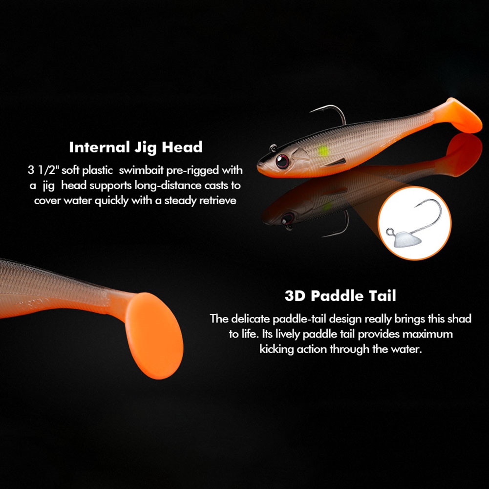 TRUSCEND luya t-tail soft bait BKK hook bionic bait paddle tail swimming  bait 