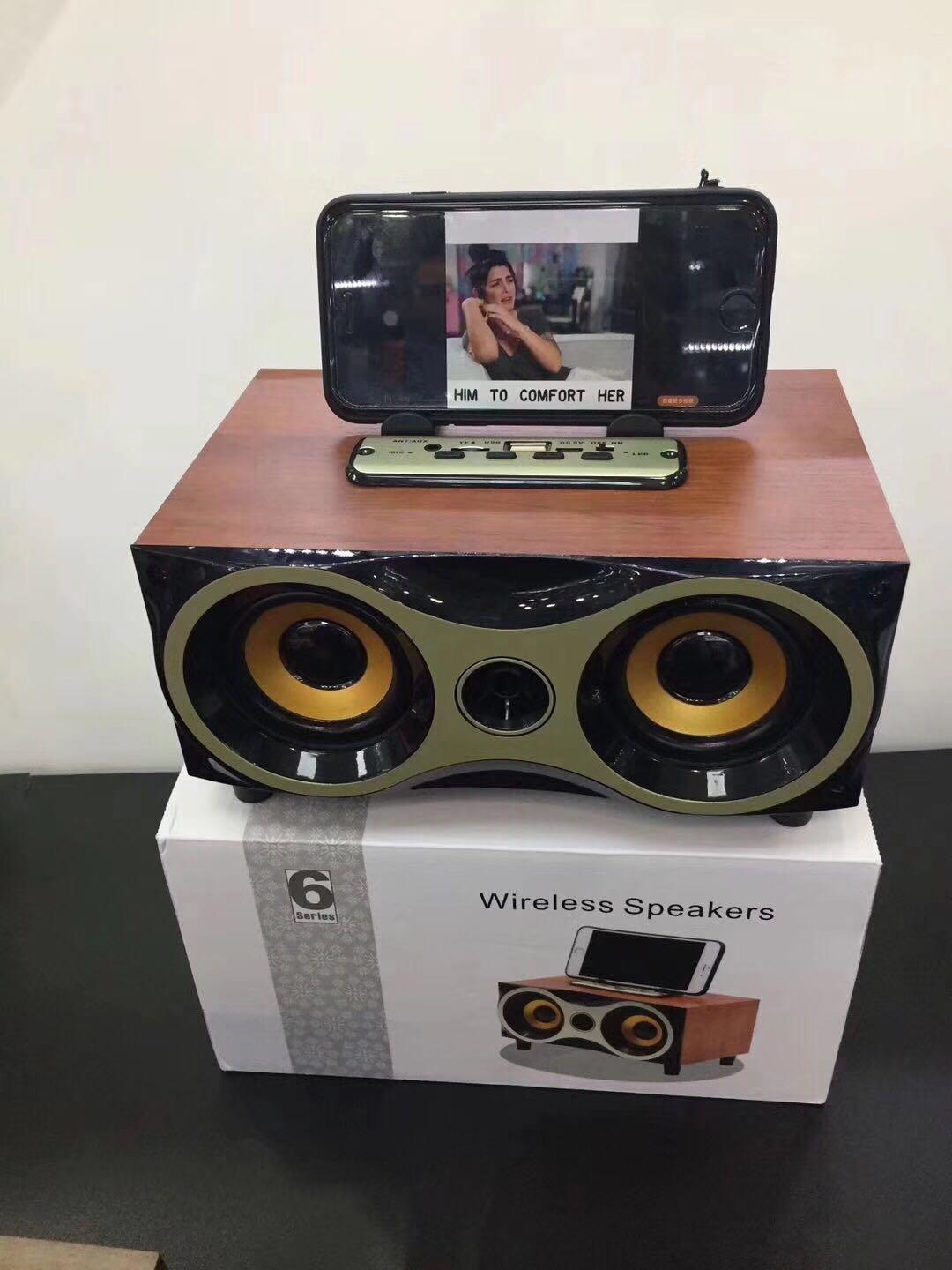 ดูภาพ Wireless speaker series6 ลำโพงบลูทูธ ลายไม้ ลำโพง รุ่น XM6 เสียงดัง เบสแน่น <br/>เพิ่มเติม Wireless speaker series6 ลำโพงบลูทูธ ลายไม้ ลำโพง รุ่น XM6 เสียงดัง เบสแน่น