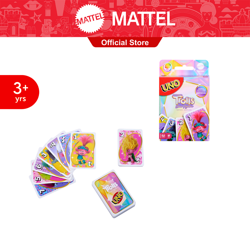 UNO Trolls 3 Mattel Game เกมการ์ด อูโน่ โทรลล์ 3 (HPW18) ราคา 335 บาท*ส่งฟรี