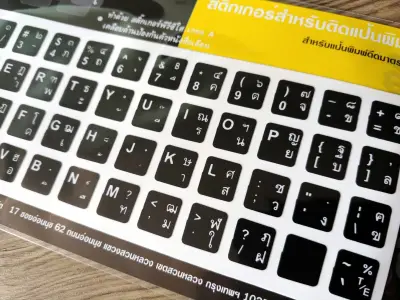 Sticker Keyboard Thai / English ( Black) (1)
