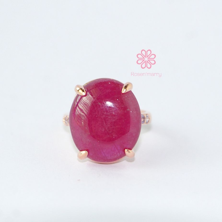 Natural Ruby 25 Cts. Ring Sterling Silver925 with Rosegold plated , Gift for her , Gift for mom . ราคา 3,910 บาท*ส่งฟรี