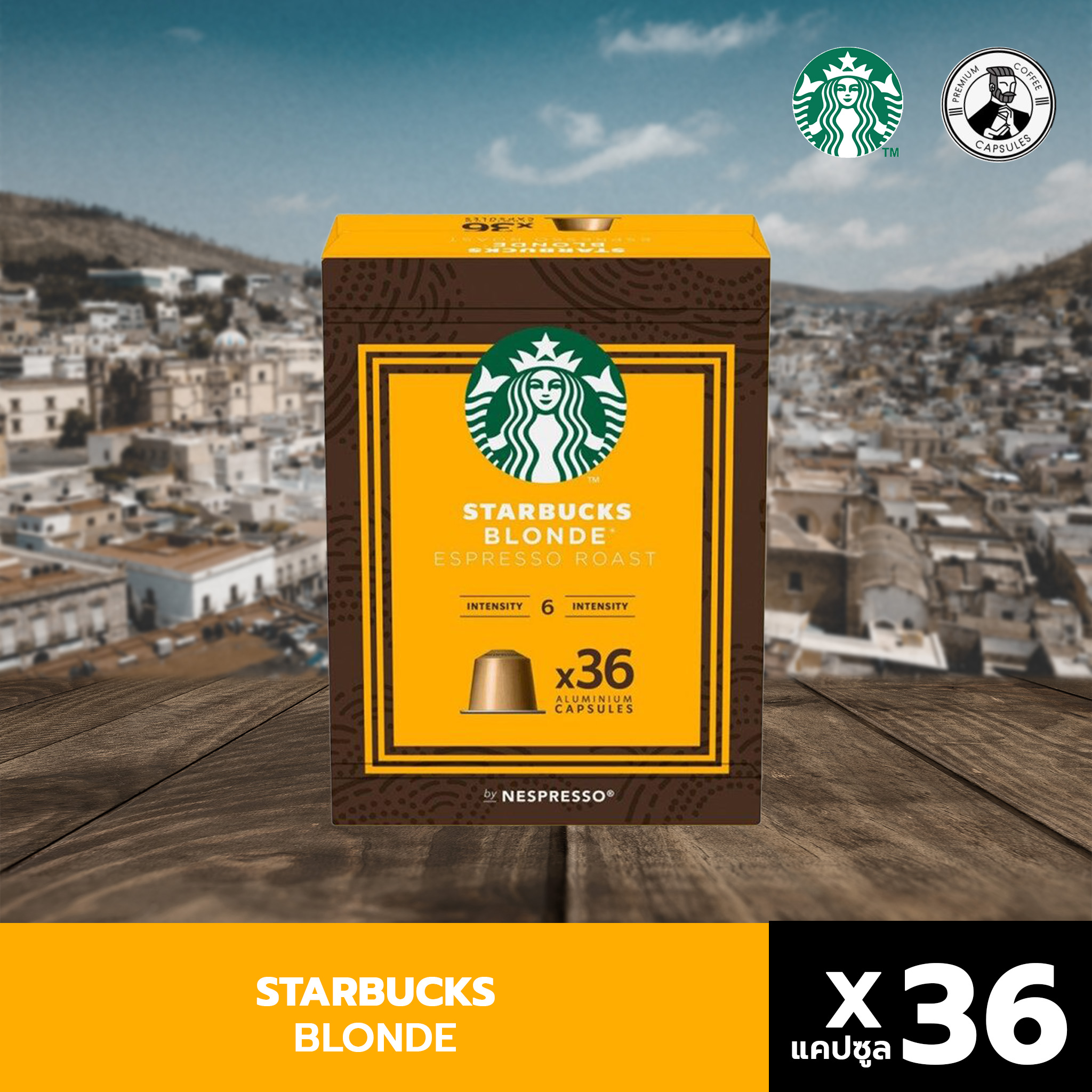 Starbucks Blonde Coffee Pods 36 Capsules BBE 07/2025 - 12/2025 ราคา 582 บาท*ส่งฟรี