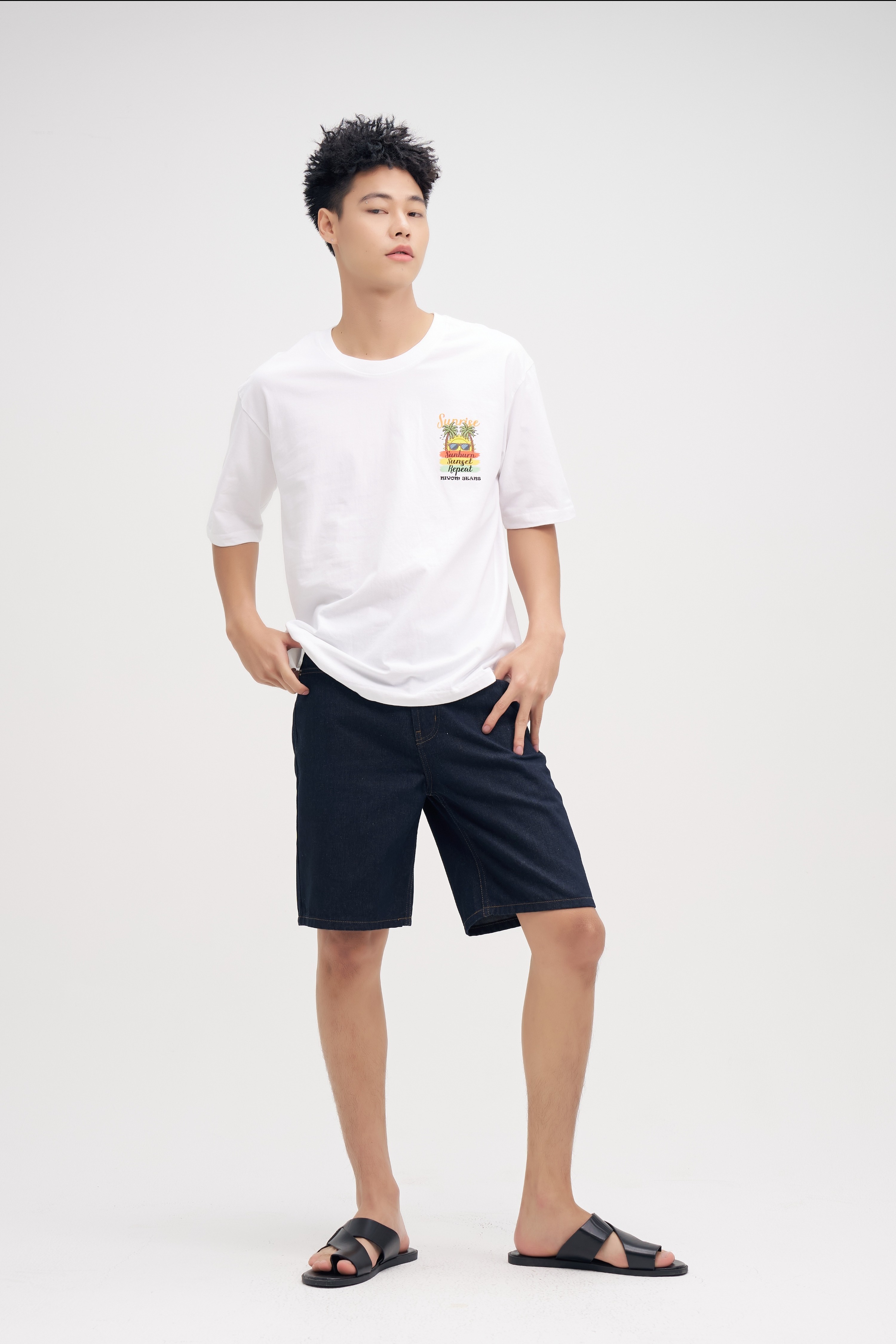 Niyom Jeans collection Aloha : รุ่น TSS-O71 สกรีนลาย ผ้าCotton ผ้ายืด ราคา 250 บาท*ส่งฟรี