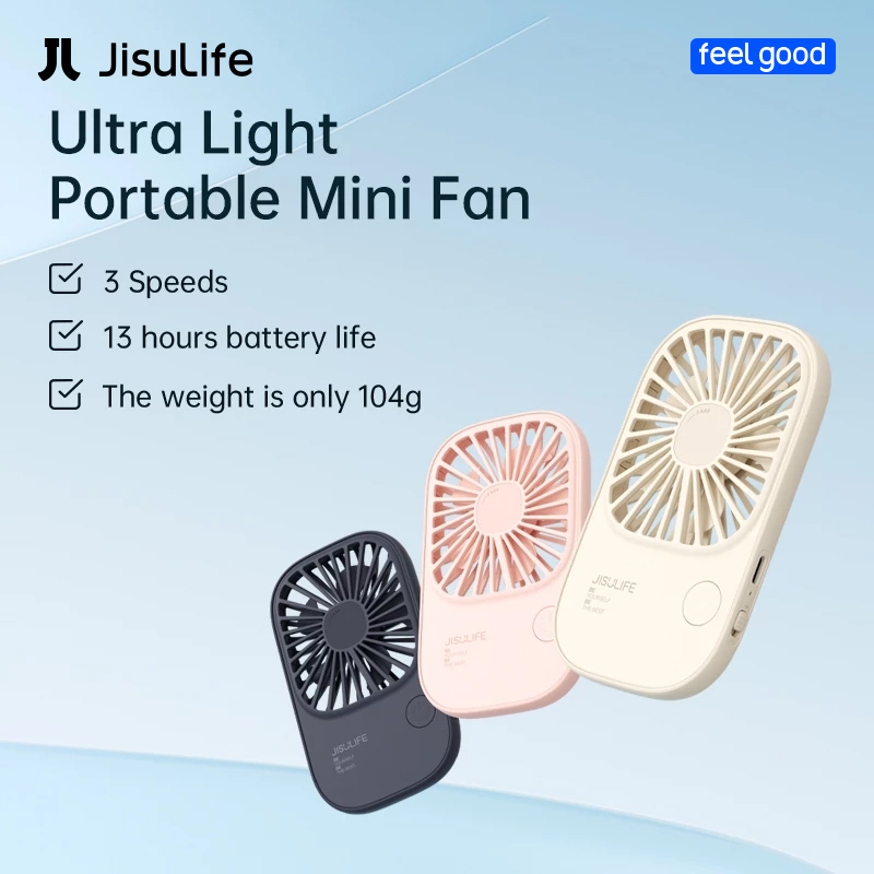 JISULIFE Portable USB Fan Mini Hanging neck Fan Outdoor Sports Electric Handheld Small ราคา 352 บาท*ส่งฟรี