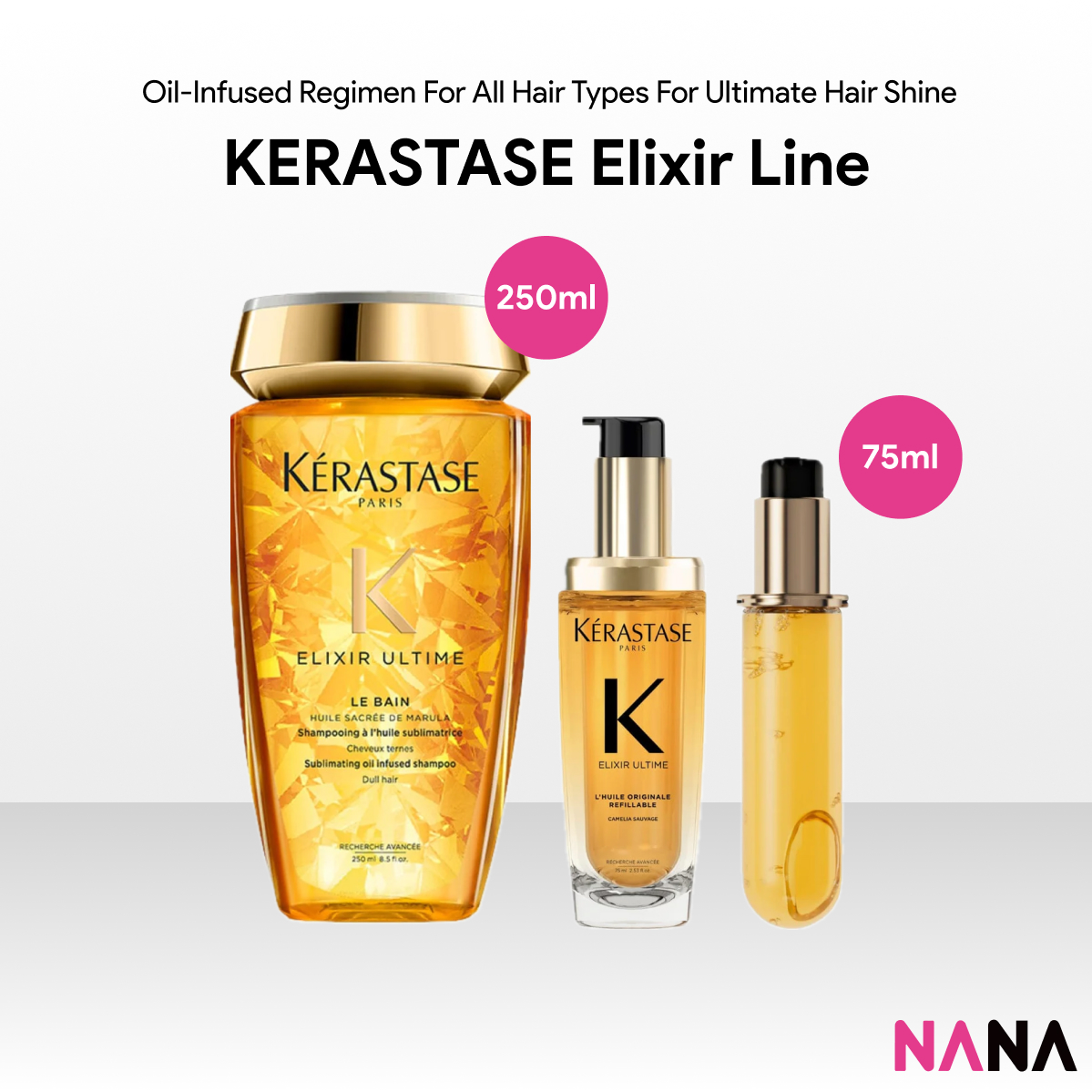 Kerastase Elixir Ultime - Shampoo 250ml & Hair Oil 75ml (Delivery Time: 5-10 Days) ราคา 1,490 บาท*ส่งฟรี