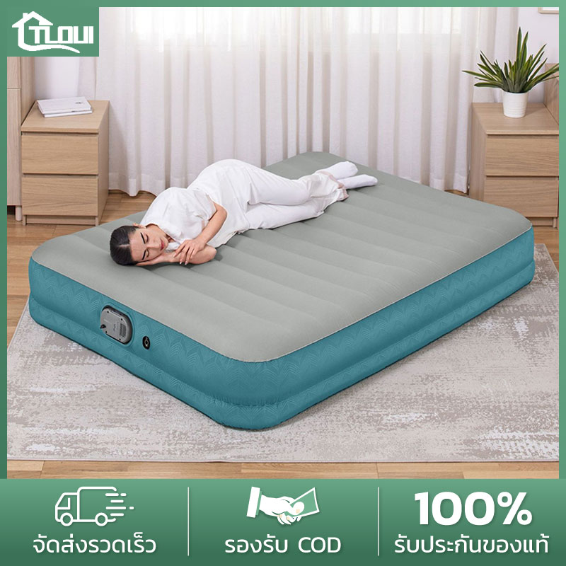 TLOUI ที่นอนเป่าลม Bestway(รุ่น : 69078) ที่นอนเป่าลมอัตโนมัติ 5 ฟุต ที่นอน ที่นอนปิคนิค เบาะรองนอน เบาะลม ที่นอนลมควีนพร้อมที่สูบลมในตัว รับประกันของแท้(ฟรีแผ่นปะซ่อมรอยรั่ว) ราคา 3,799 บาท*ส่งฟรี
