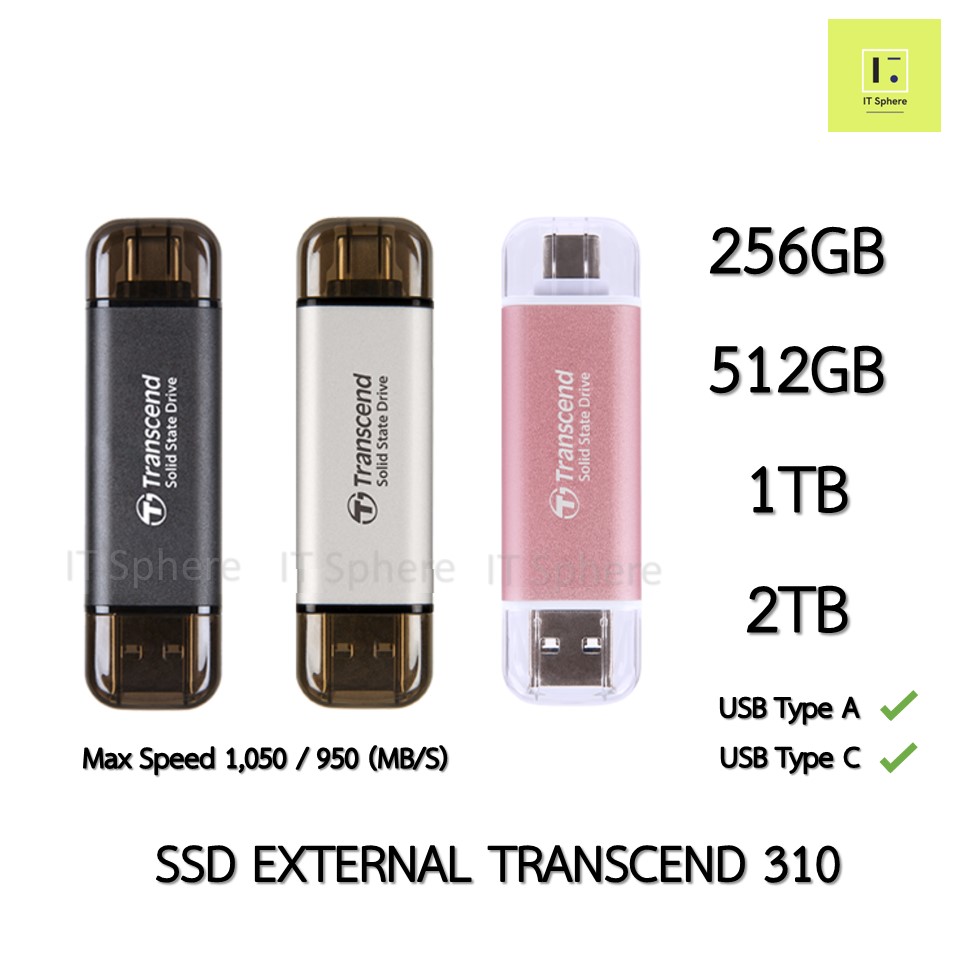 Ssd External Transcend Esd310C 128Gb 256Gb 512Gb 1Tb 2Tb Portable 310C 310P 310S Type C Usbc USB Usba Flash Drive High Speed Pro Res Otg ราคา 6,590 บาท*ส่งฟรี