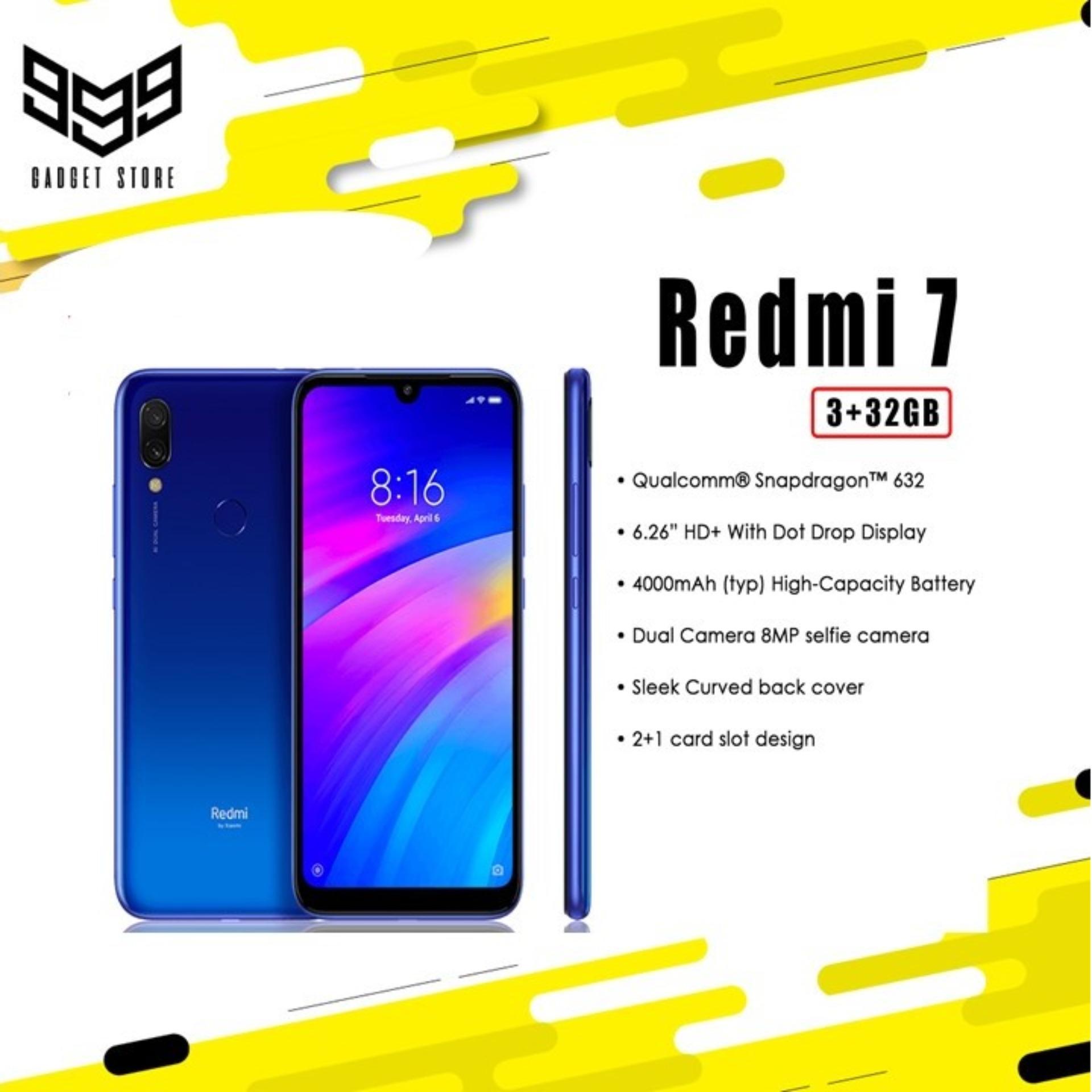 Mi Store - Xiaomi Redmi 7 4G Phablet 6.26 inch Android 9.0 Qualcomm Snapdragon 632 Octa Core 1.8GHz 3GB RAM 64GB ROM ประกันศูนย์Mi Store ไทย 1 ปี  ของแท้100%