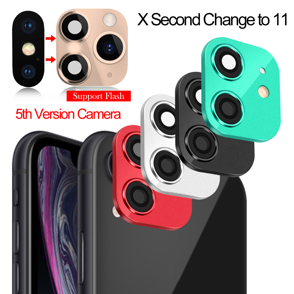 YUCUZF SHOP Luxury Mobile Accessories Protector Support flash Fake Camera Lens Cover Second Change to iPhone 11 Pro Max Sticker Case
