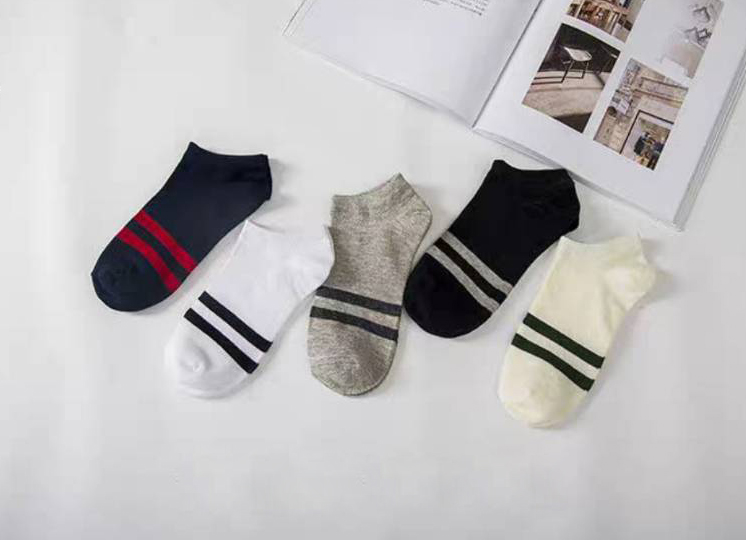 [ OneSocks ] ถุงเท้าลาย1เส้น และ ถุงเท้าลาย2เส้น Socks จำหน่ายสินค้า [ คละสี ] แพ็ค 5คู่  / แพ็ค10คู่