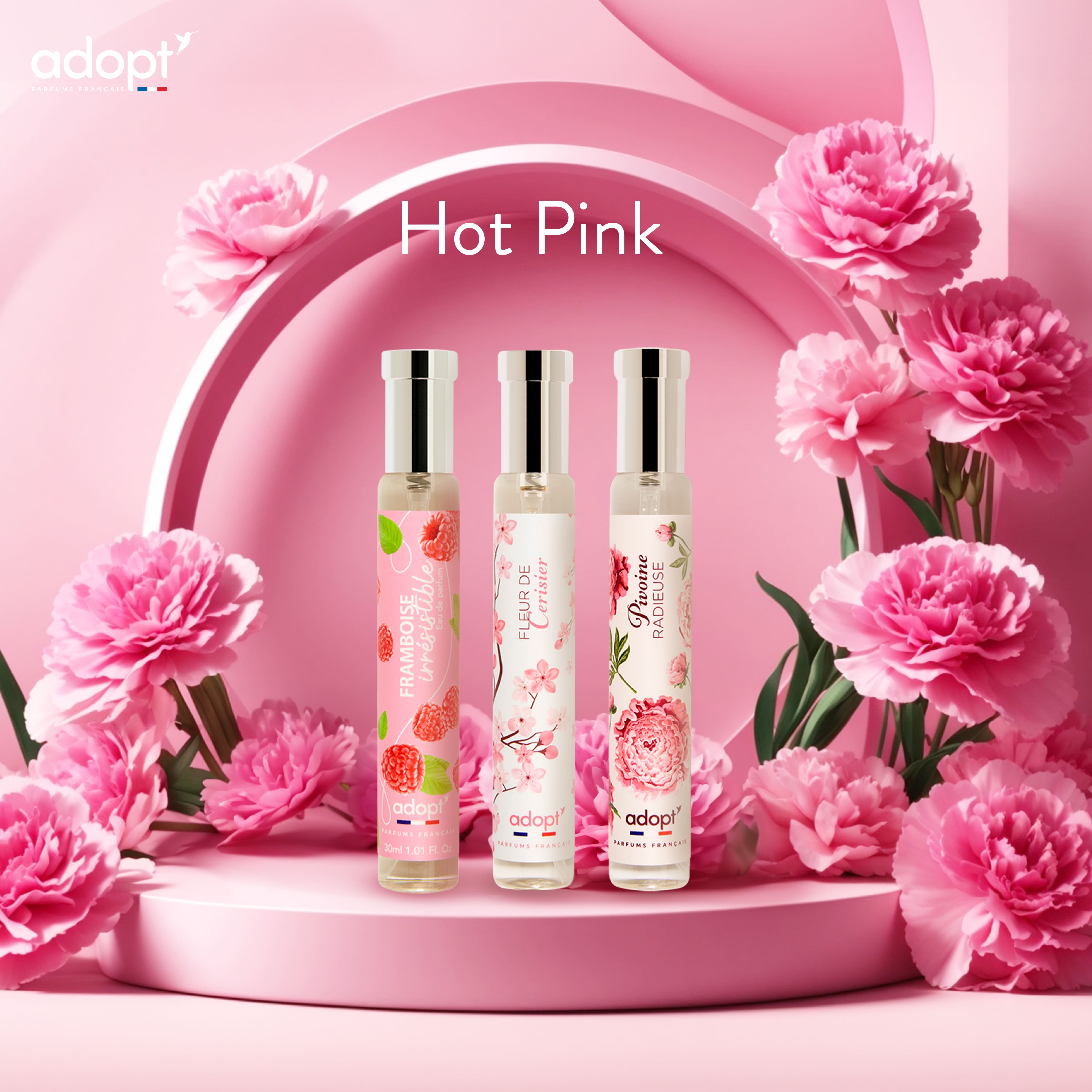 🚩Set of 3 bottles✨Hot pink set✨🌼🌸🌷Adopt French premium perfume ราคา 1,470 บาท*ส่งฟรี