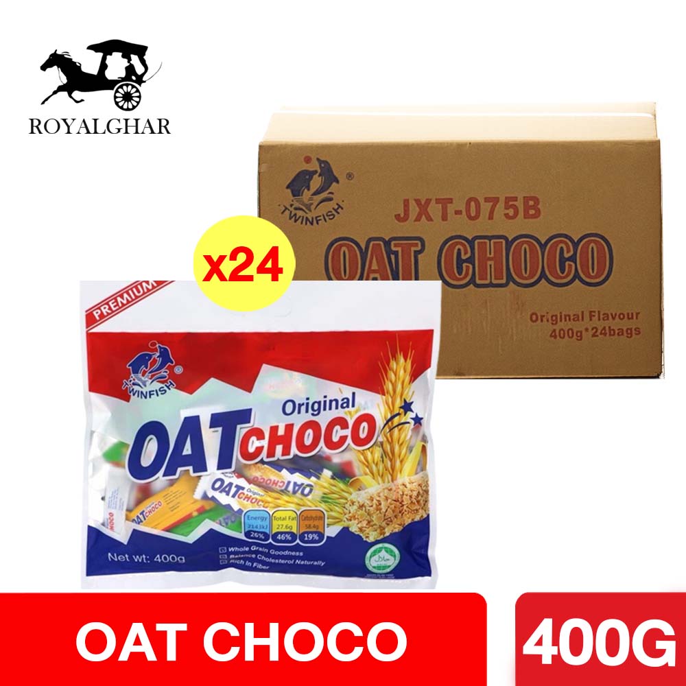 ยกลังx24 ขนมข้าวโอ๊ต Oat choco โอ๊ต อัดแท่ง รสออริจินัล 400g ราคา 1,680 บาท*ส่งฟรี
