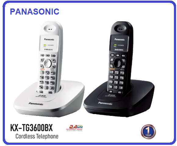 โทรศัพท์ไร้สาย PANASONIC KX-TG3600BX (ของแท้) รับประกันศูนย์ PANASONIC 1ปี สินค้าใหม่ ราคา 1,322 บาท*ส่งฟรี