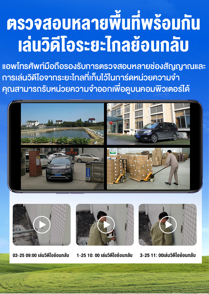 รูปภาพรายละเอียดของ 【แถมแหล่งจ่ายไฟกันน้ำ】[พิเศษ] พร้อมส่ง กล้องวงจรปิด wifi 360° 1080P HD กล้องวงจรปิด or cctv  กันน้ำ, กันฝน  มีภาษาไทย มีวีดีโอแนะนำ Night Vision สีเต็ม